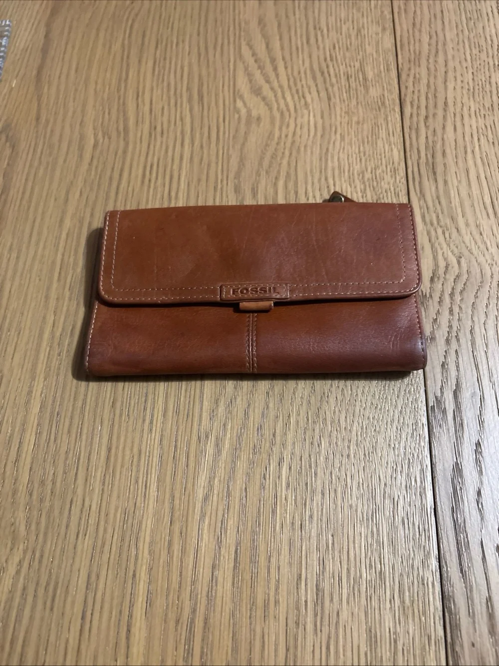Fossil Rustic Brown Leather Clutch Wallet